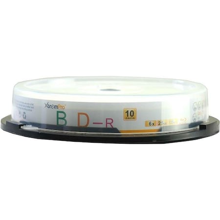 Xtrempro Xtrempro 11049 BD-R 6X 25GB 135Min Blu-Ray Blank Discs in Spindle - Pack of 10 11049